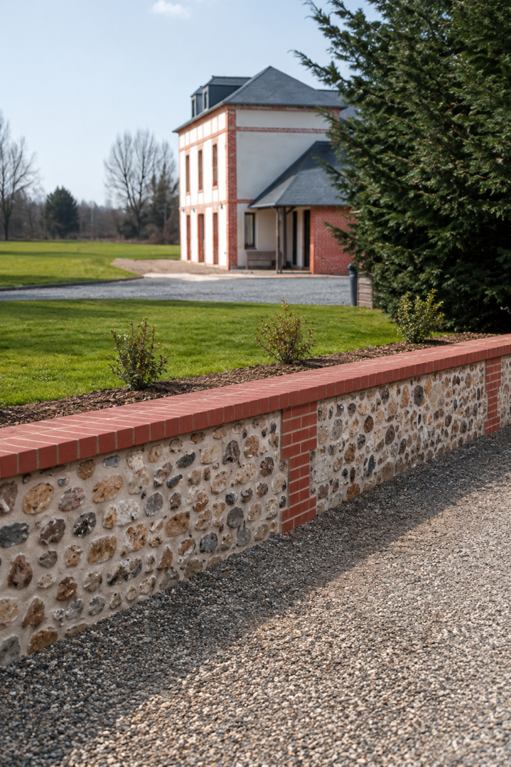 construction de muret  Épaignes